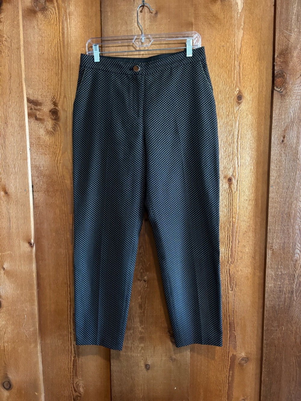 Ted Baker London Geometric Jacquard Ankle Pants Trousers Black Gold Size 2 US 6 - Picture 2 of 9